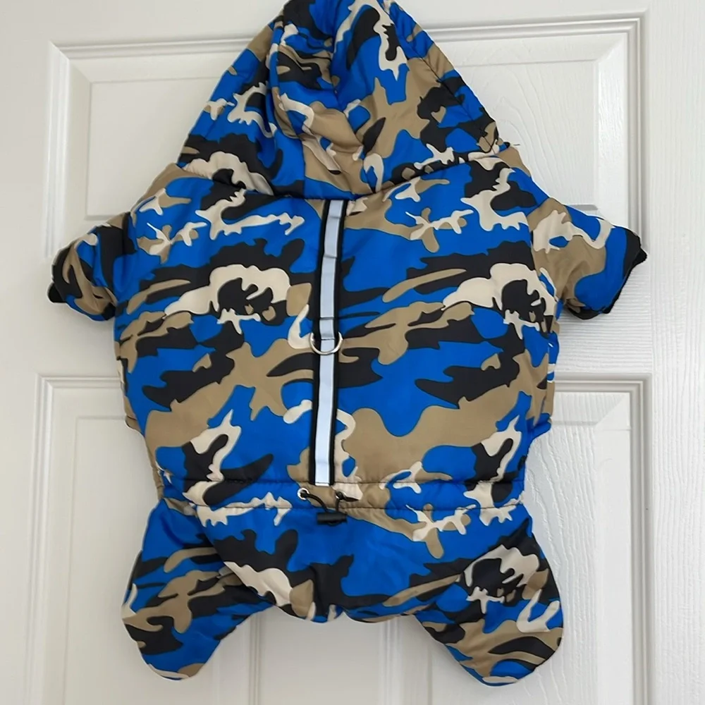 Dog Apparel Buckle Camouflage Winter Dog Clothes Reflective Pet Clothing Warm